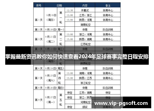 掌握最新资讯教你如何快速查看2024年足球赛事完整日程安排